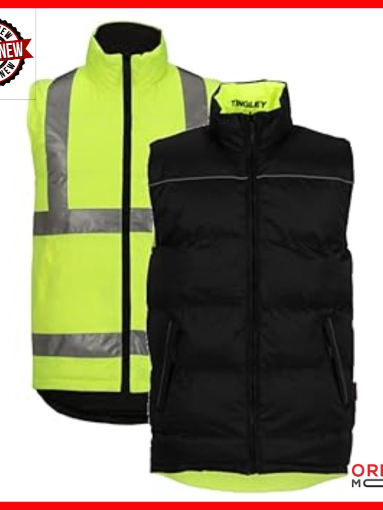 Reversible Insulated Vest, 2xl, Work Safety, Zipper Closure, Reflective